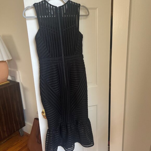 Midi Length Bardot Dress Black - Picture 3 of 5